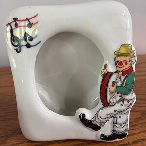 Vintage Clown Picture Frame Musical Theme Ceramic Nursery Decor